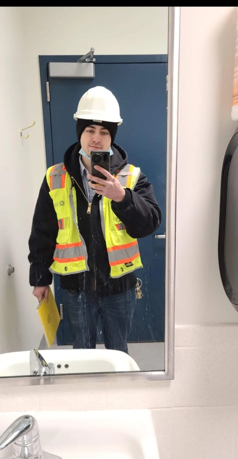 Winkler Mechanical technician on a job site
